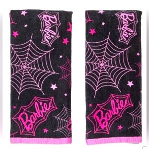 New Target exclusive Barbie Halloween Hand towel 2-pack 100% cotton, black, pink